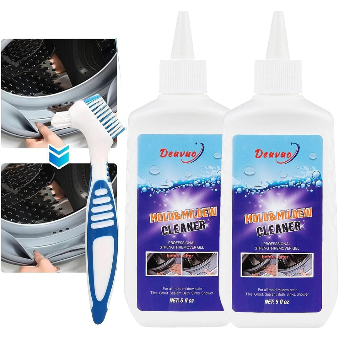 Gomuvy Household Remover Gel Grout Cleaner, 2 Pack Washing Machine Cleaner, Black Stain Remover Gel With Brush For Washing Machine, Bathroom, Wall, Tiles, Sealant, Glass, Kitchen, Sinks (10 Fl Oz) - Just Closeouts Canada Inc.