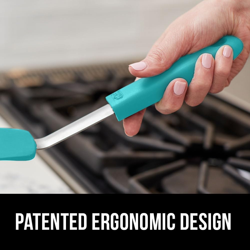 GORILLA GRIP Nonstick Flexible Silicone Spatula, Nonporous, BPA Free, Heat Resistant, No Scratch Kitchen Cookware, Comfortable Handle, Dishwasher Safe, Flip Burgers, Pancakes, 11.6 Inch, Turquoise - Just Closeouts Canada Inc.