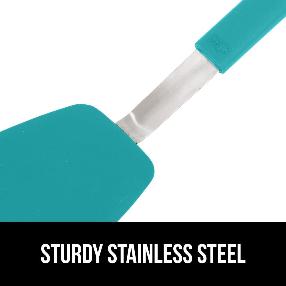 GORILLA GRIP Nonstick Flexible Silicone Spatula, Nonporous, BPA Free, Heat Resistant, No Scratch Kitchen Cookware, Comfortable Handle, Dishwasher Safe, Flip Burgers, Pancakes, 11.6 Inch, Turquoise - Just Closeouts Canada Inc.