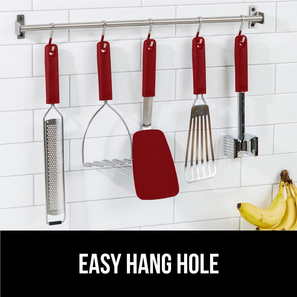 GORILLA GRIP Nonstick Flexible Silicone Spatula, Nonporous, BPA Free, Heat Resistant, No Scratch Kitchen Cookware, Comfortable Soft Handle, Dishwasher Safe, Flip Burgers, Pancakes, 11.6 Inch, Red - Just Closeouts Canada Inc.