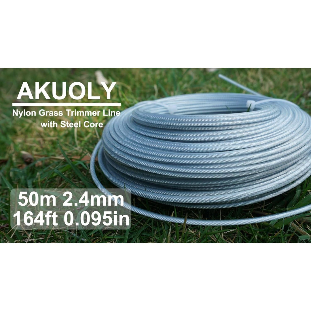 Grass Trimmer Line Nylon Steel Fil Coupe Bordures 0.095'' 164ft/50m Round String Trimmer Spool Replacement, fil de Coupe Bordure Acier for Gardens and Lawns - Just Closeouts Canada Inc.