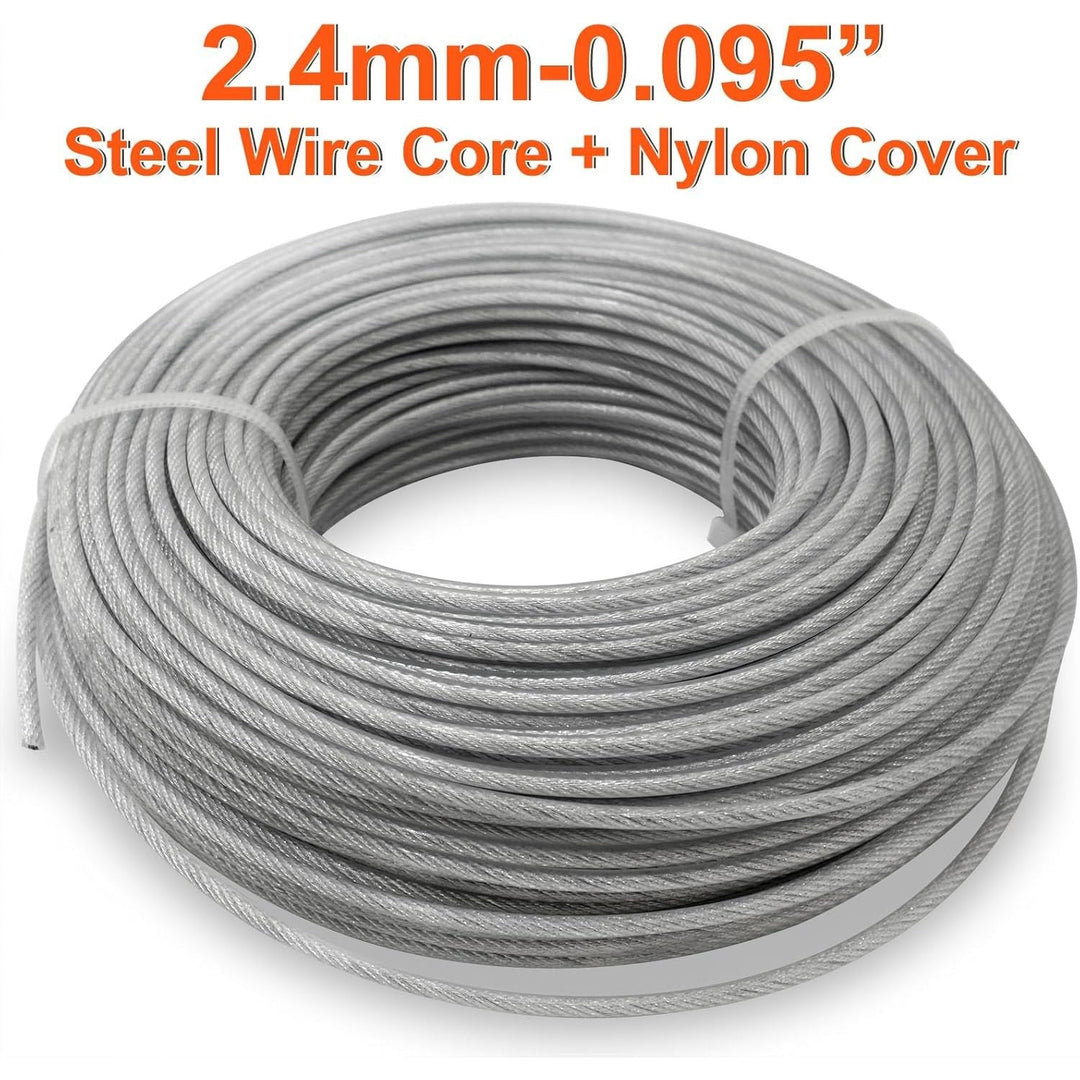 Grass Trimmer Line Nylon Steel Fil Coupe Bordures 0.095'' 164ft/50m Round String Trimmer Spool Replacement, fil de Coupe Bordure Acier for Gardens and Lawns - Just Closeouts Canada Inc.