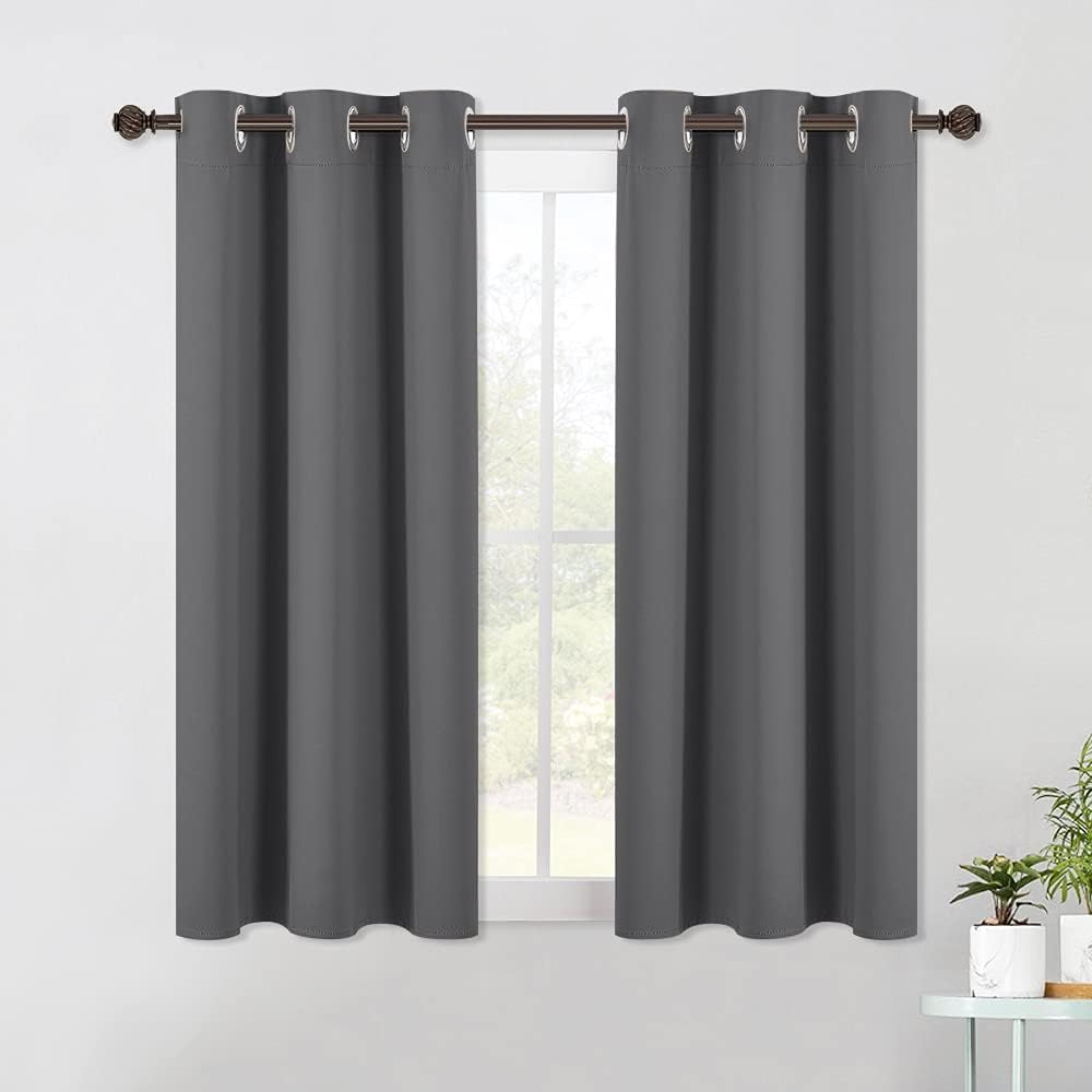 Gray Grommet Blackout Curtains, 42 x 54 Inches, 2 Panels - Just Closeouts Canada Inc.