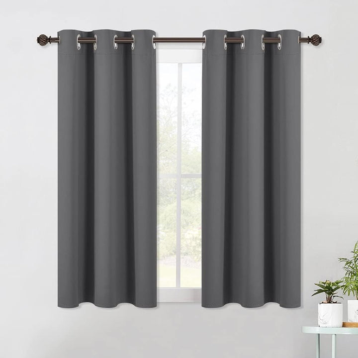 Gray Grommet Blackout Curtains, 42 x 54 Inches, 2 Panels - Just Closeouts Canada Inc.