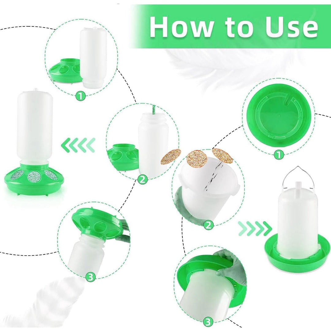 Green Chick Feeder & Waterer Kit, 1 L + 1.5 L - Just Closeouts Canada Inc.X004MMK0LH