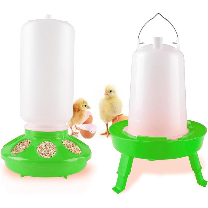 Green Chick Feeder & Waterer Kit, 1 L + 1.5 L - Just Closeouts Canada Inc.X004MMK0LH