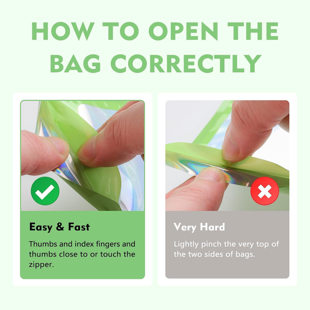 Green Resealable Bags, 3.5 x 6.3 in, 100-Pack - Just Closeouts Canada Inc.