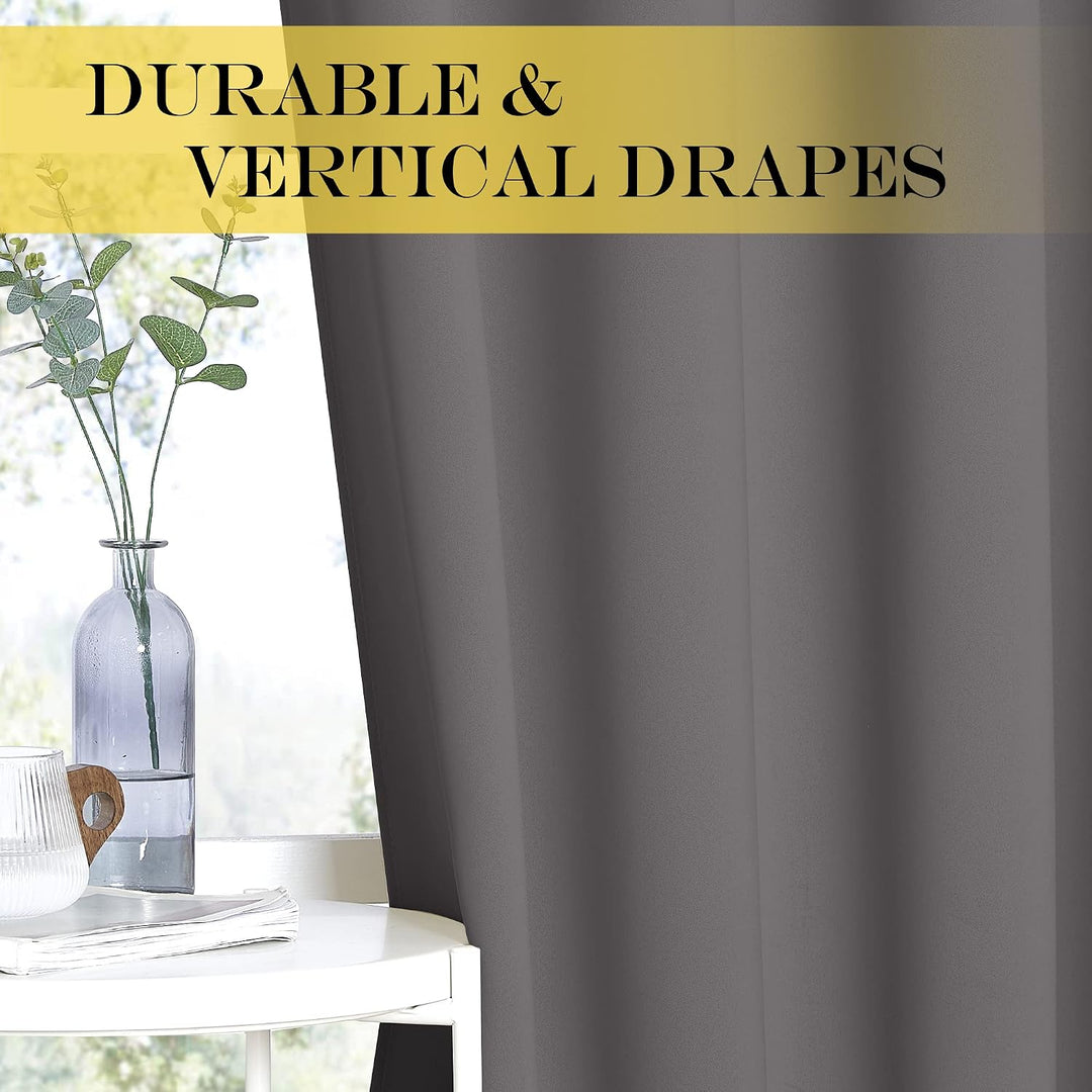 Grey Blackout Grommet Curtain, 52 x 84 in, 1 Panel - Just Closeouts Canada Inc.