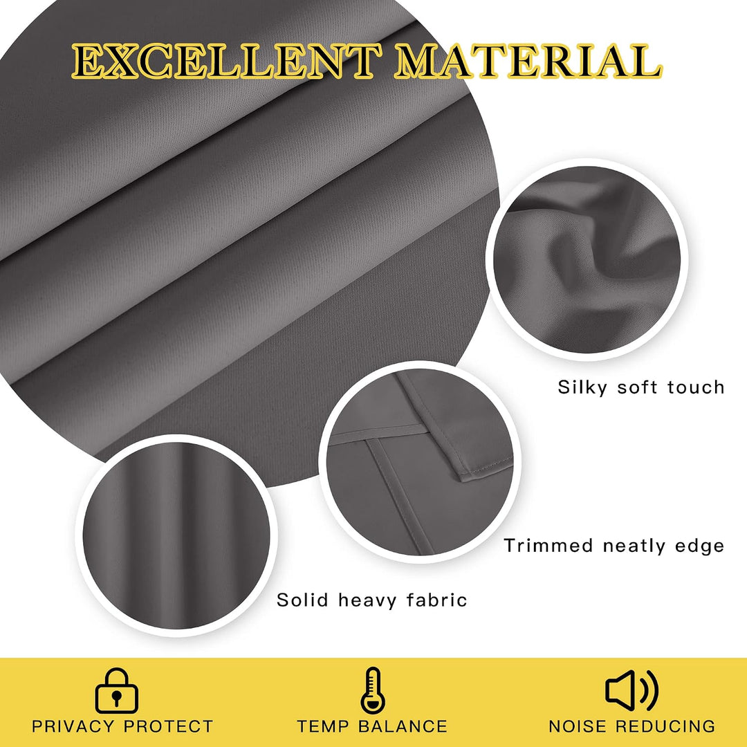 Grey Blackout Grommet Curtain, 52 x 84 in, 1 Panel - Just Closeouts Canada Inc.