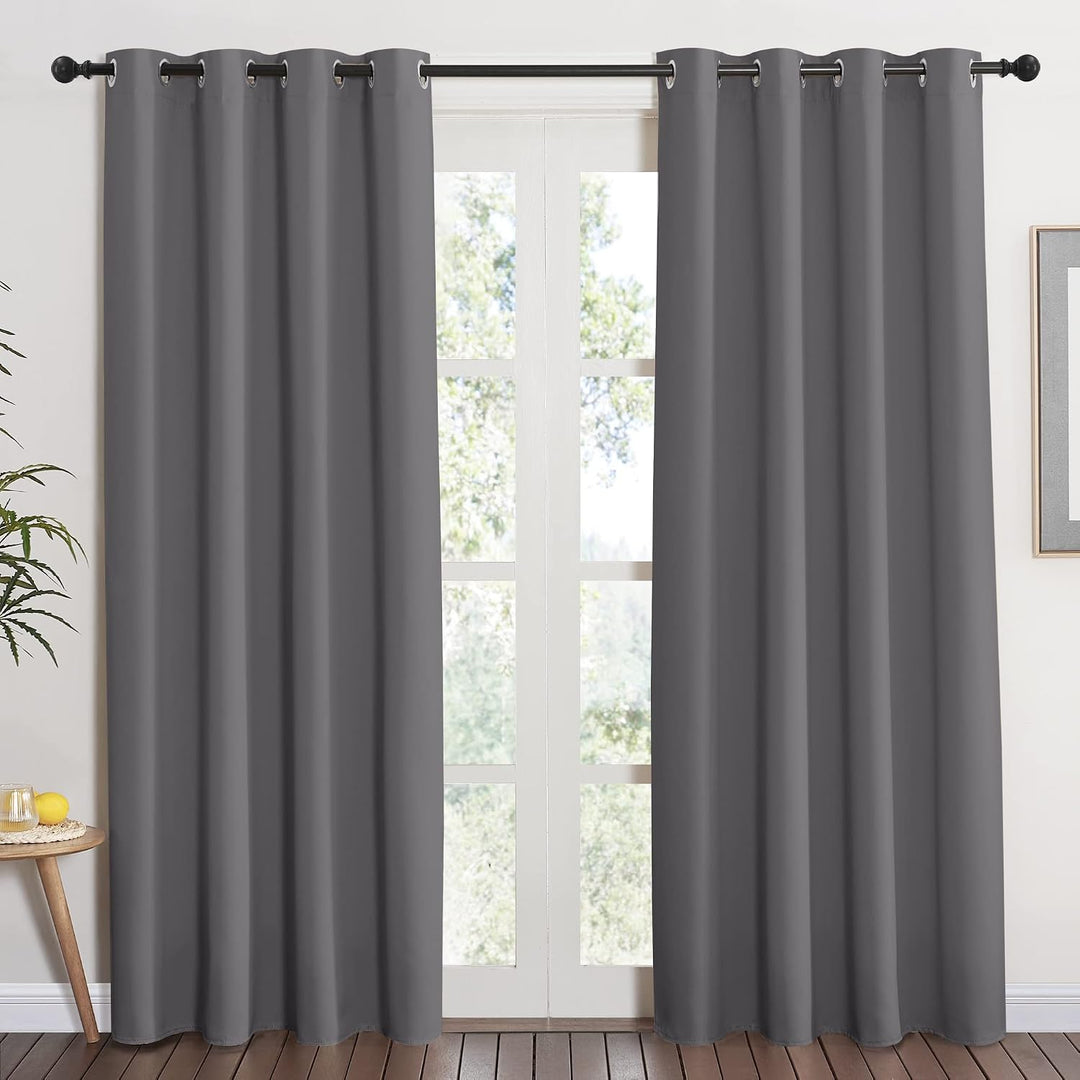 Grey Blackout Grommet Curtain, 52 x 84 in, 1 Panel - Just Closeouts Canada Inc.