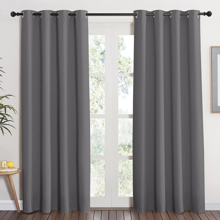 Grey Blackout Grommet Curtain, 52 x 84 in, 1 Panel - Just Closeouts Canada Inc.