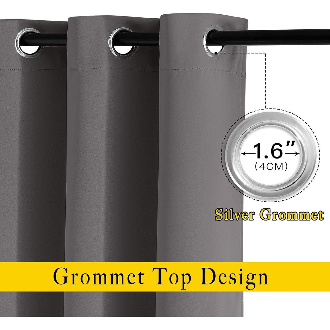 Grey Blackout Grommet Curtains, 52 x 84 in, Set of 2 - Just Closeouts Canada Inc.