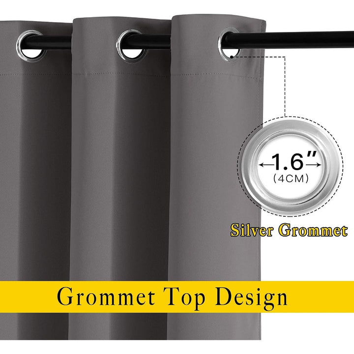Grey Blackout Grommet Curtains, 52 x 84 in, Set of 2 - Just Closeouts Canada Inc.