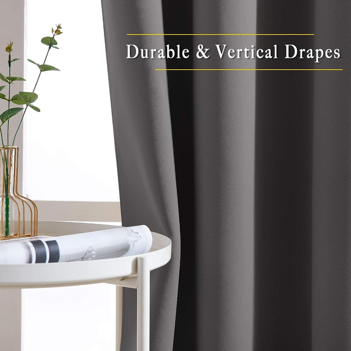 Grey Blackout Grommet Curtains, 52 x 84 in, Set of 2 - Just Closeouts Canada Inc.
