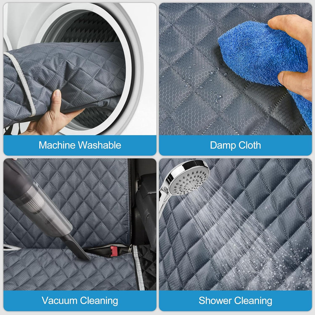 Grey Dog Car Seat Cover for Back Seat X - Large,Non - Stick Fur,Pet - Friendly and Waterproof - Universal Fit Interior Protector for Auto, Van, SUV - Ideal for Kids and Pets (XL,Grey) - Just Closeouts Canada Inc.X003X072HJ