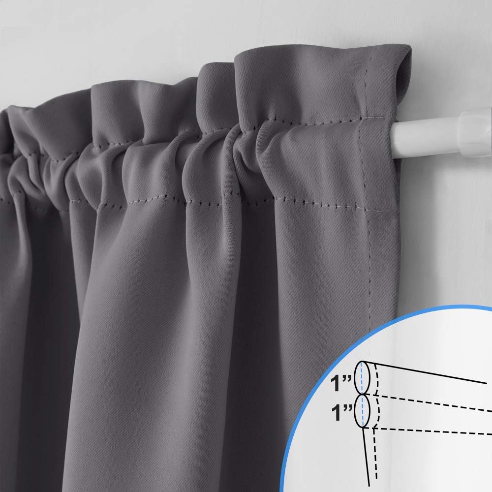 Grey French Door Blackout Curtain, 25 x 72 in, 1 Panel - Just Closeouts Canada Inc.