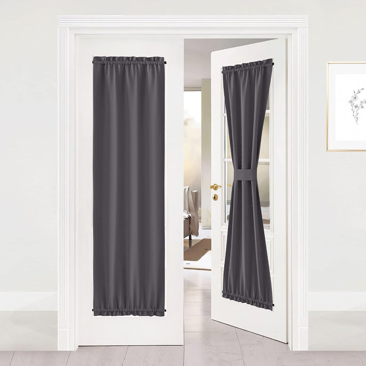 Grey French Door Blackout Curtain, 25 x 72 in, 1 Panel - Just Closeouts Canada Inc.