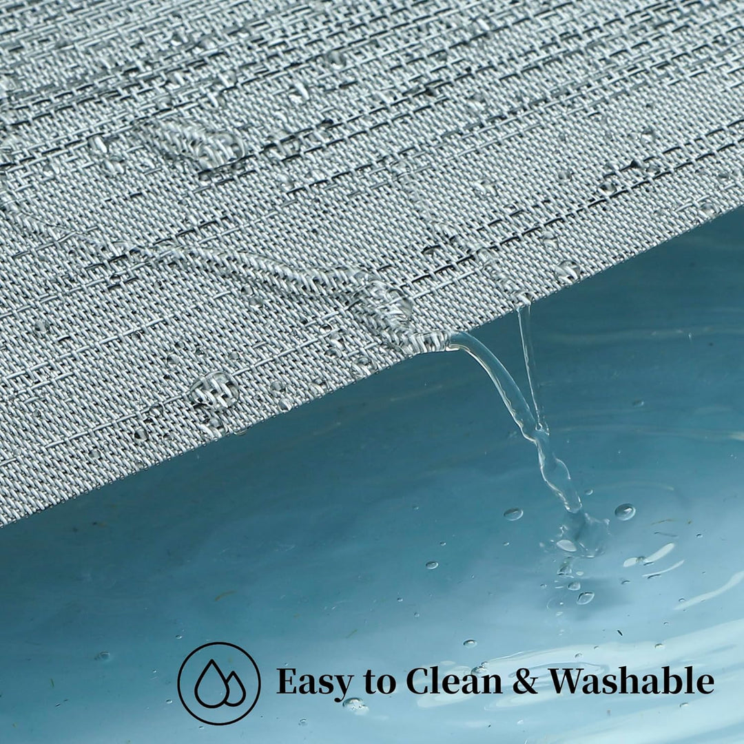 Grey Placemats, Heat Resistant Non - Slip Place mats for Dining Table, Washable Durable PVC Vinyl Woven Table Mats (Set of 8) - Just Closeouts Canada Inc.