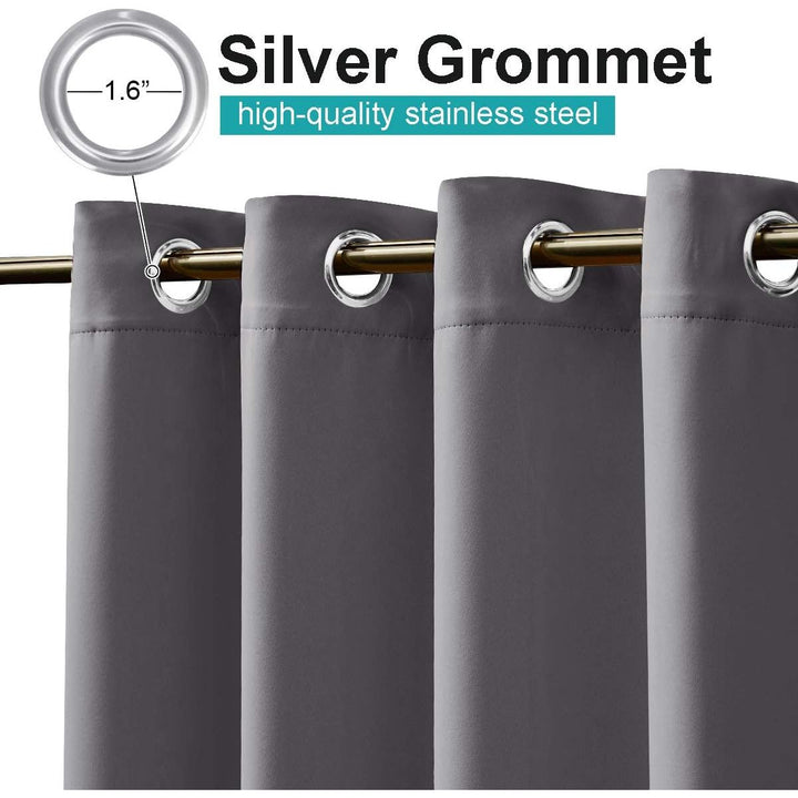 Grey Waterproof Outdoor Blackout Curtain, 52 x 96 in, 1 Panel - Just Closeouts Canada Inc.