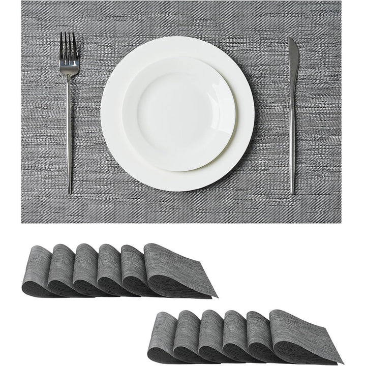 Grey Woven Placemats, Set of 12 - Just Closeouts Canada Inc.