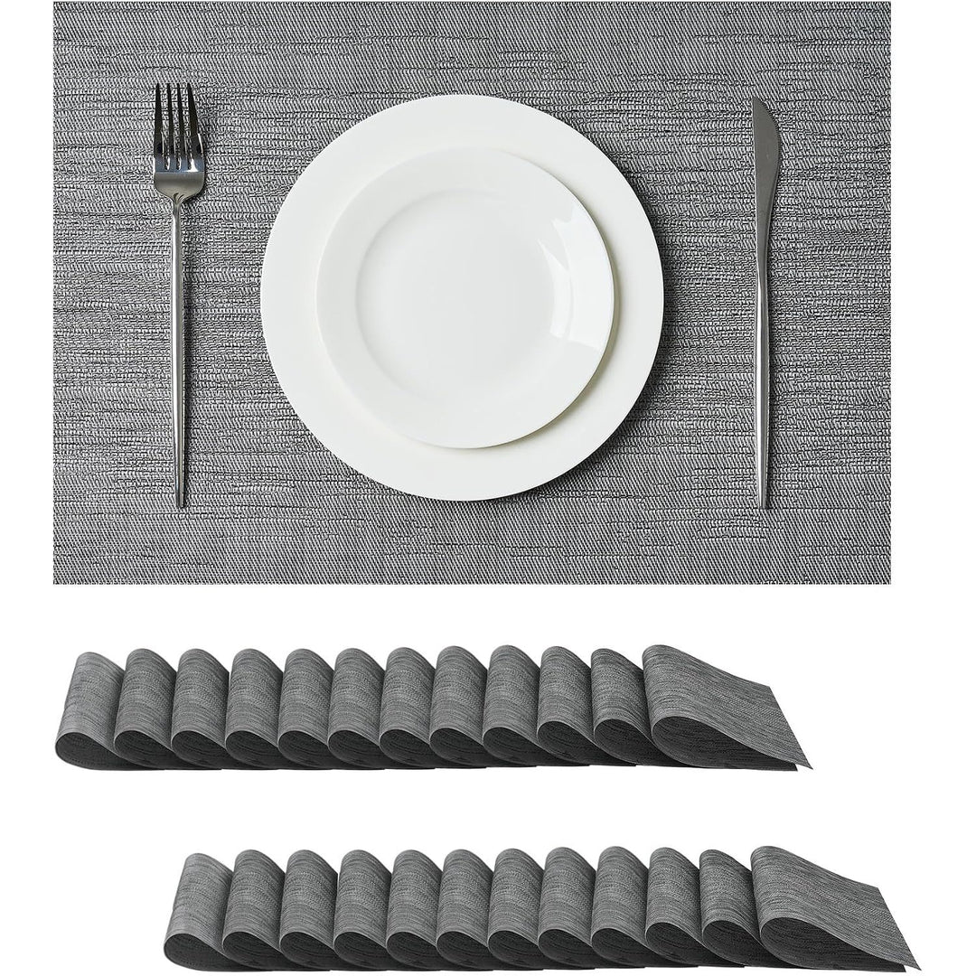 Grey Woven Placemats, Set of 24 - Just Closeouts Canada Inc.