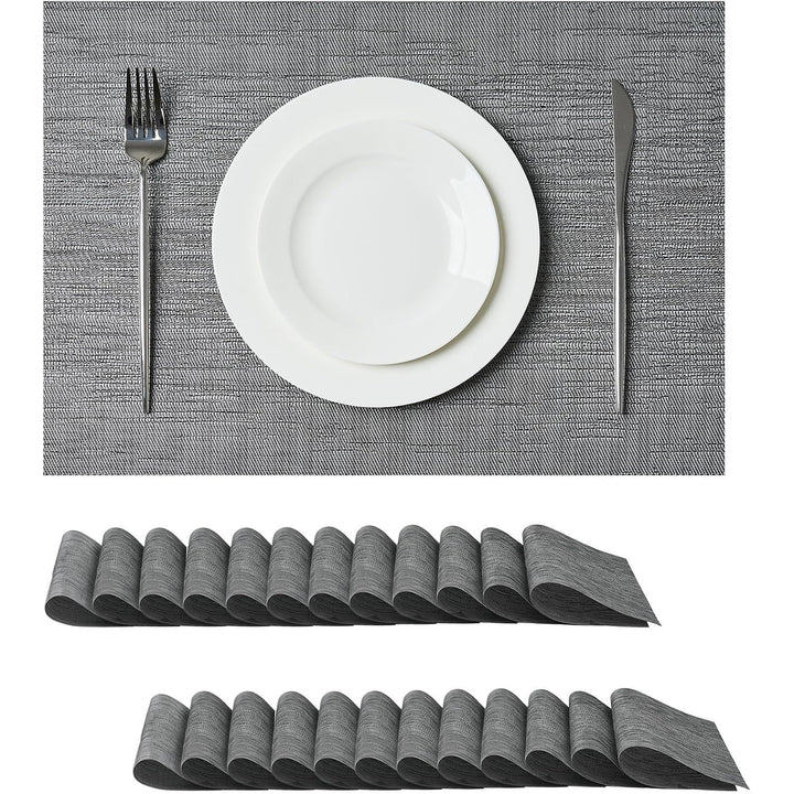 Grey Woven Placemats, Set of 24 - Just Closeouts Canada Inc.