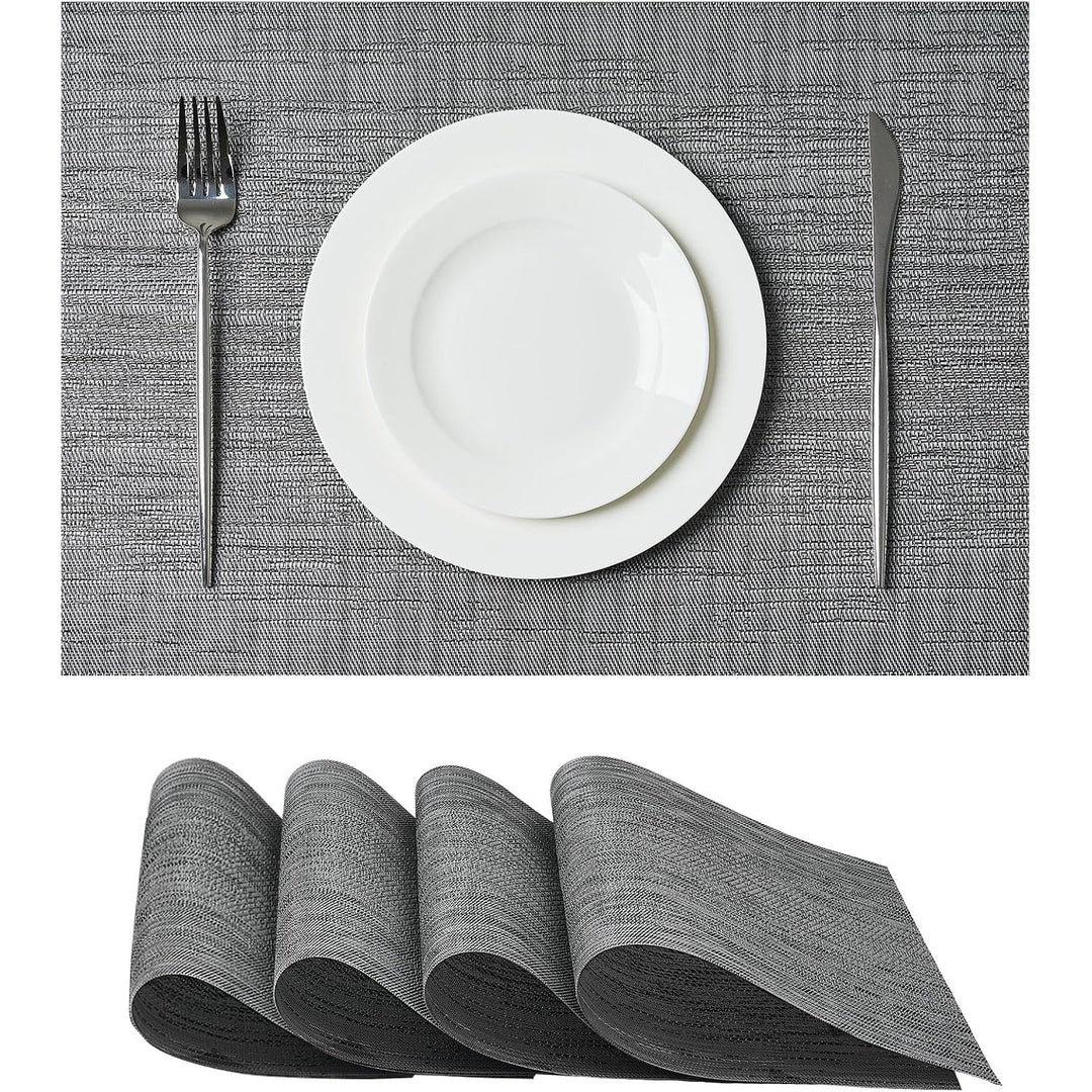 Grey Woven Placemats, Set of 4 - Just Closeouts Canada Inc.