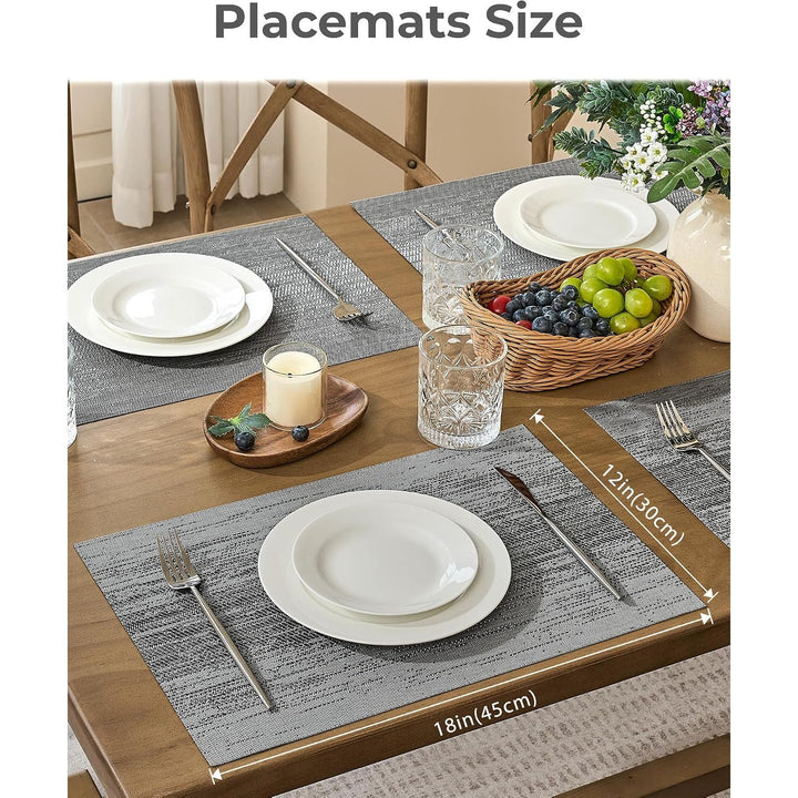 Grey Woven Placemats, Set of 4 - Just Closeouts Canada Inc.