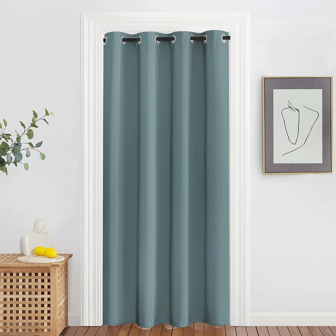 Greyish Blue Blackout Grommet Curtain, 52 x 78 in, 1 Panel - Just Closeouts Canada Inc.
