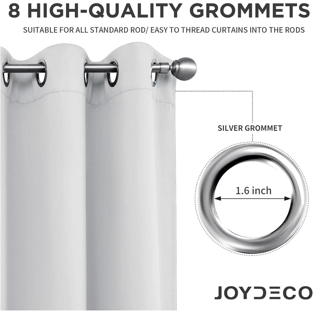 Greyish White Blackout Grommet Curtains, 2 Panels, 52 x 45 in - Just Closeouts Canada Inc.X003967MYP
