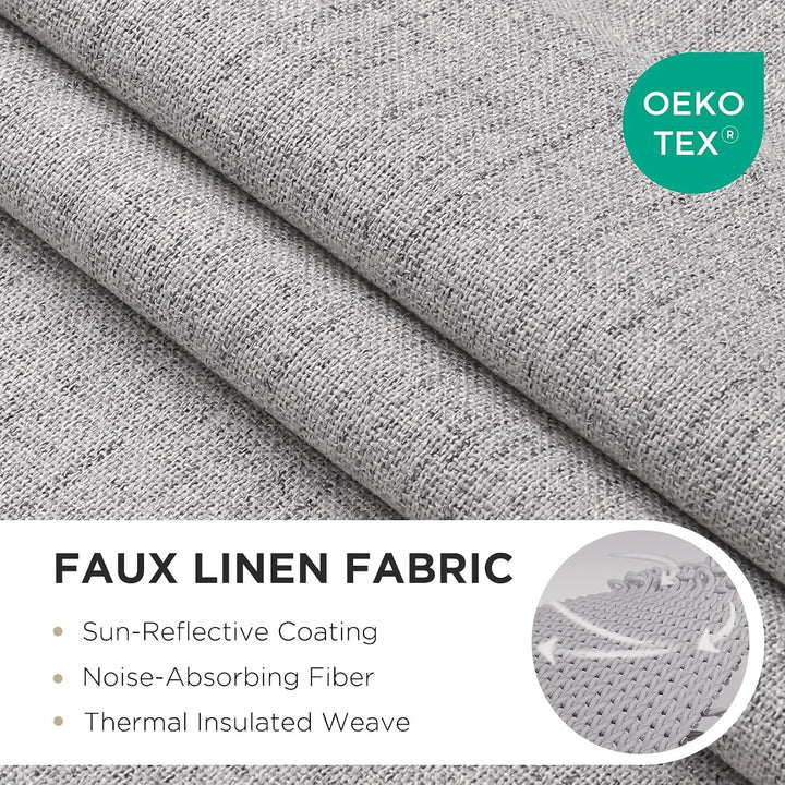 Greyish White Blackout Grommet Curtains, 2 Panels, 52 x 90 in - Just Closeouts Canada Inc.X003UMPQOB