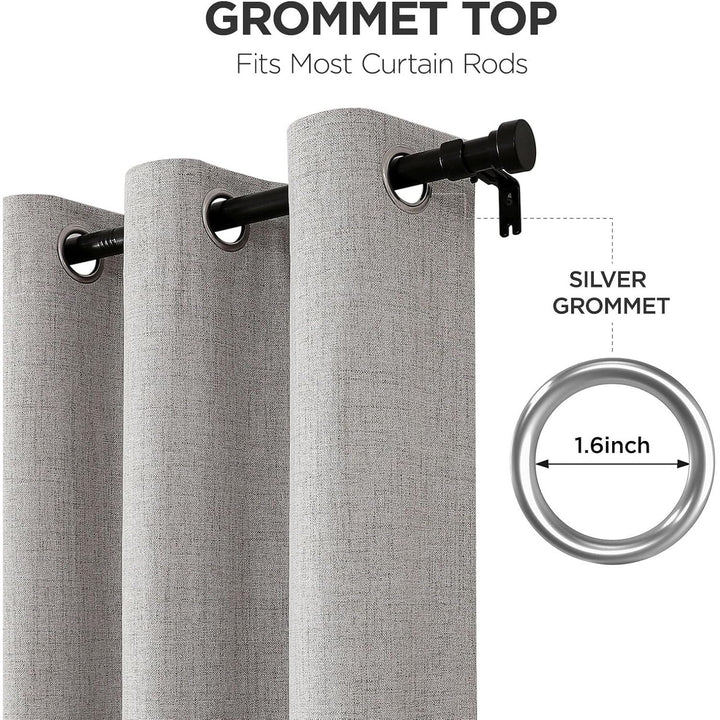 Greyish White Blackout Grommet Curtains, 2 Panels, 52 x 90 in - Just Closeouts Canada Inc.X003UMPQOB