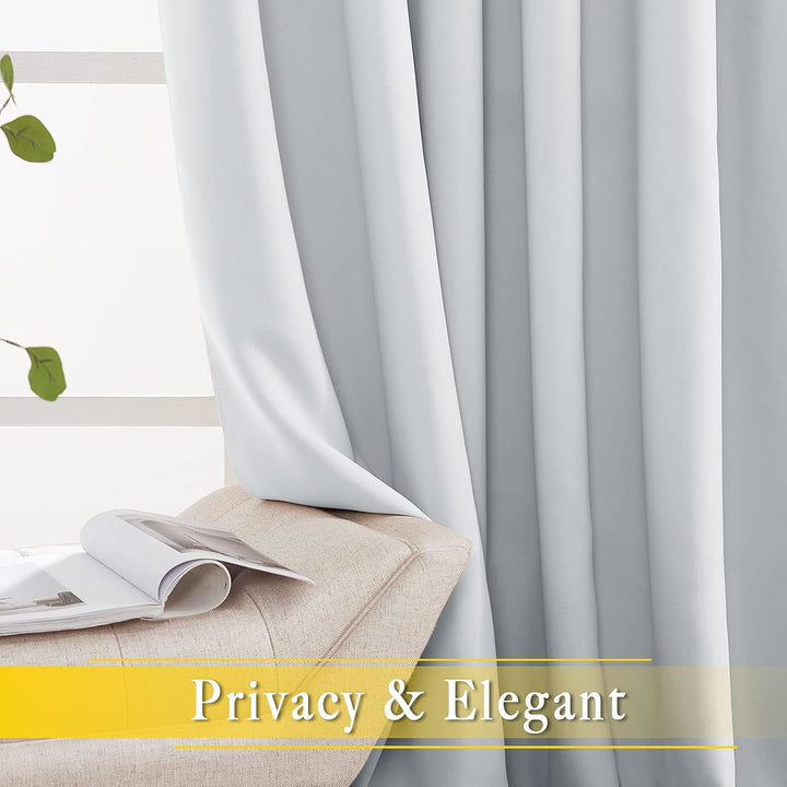 Greyish White Room Darkening Curtain – 80 x 84 in, 1 Panel - Just Closeouts Canada Inc.