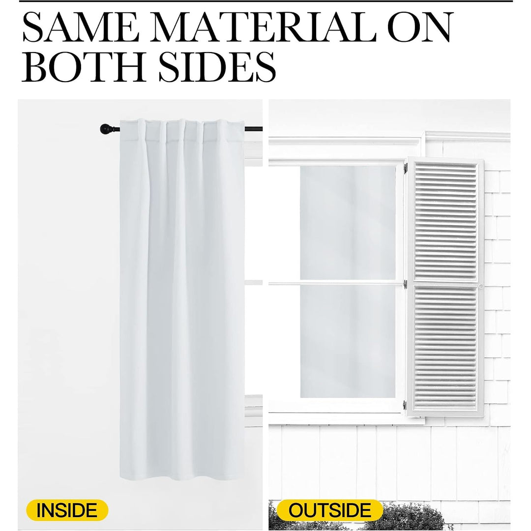 Greyish White Room-Darkening Curtains, 52 x 72 in, Set of 2 - Just Closeouts Canada Inc.