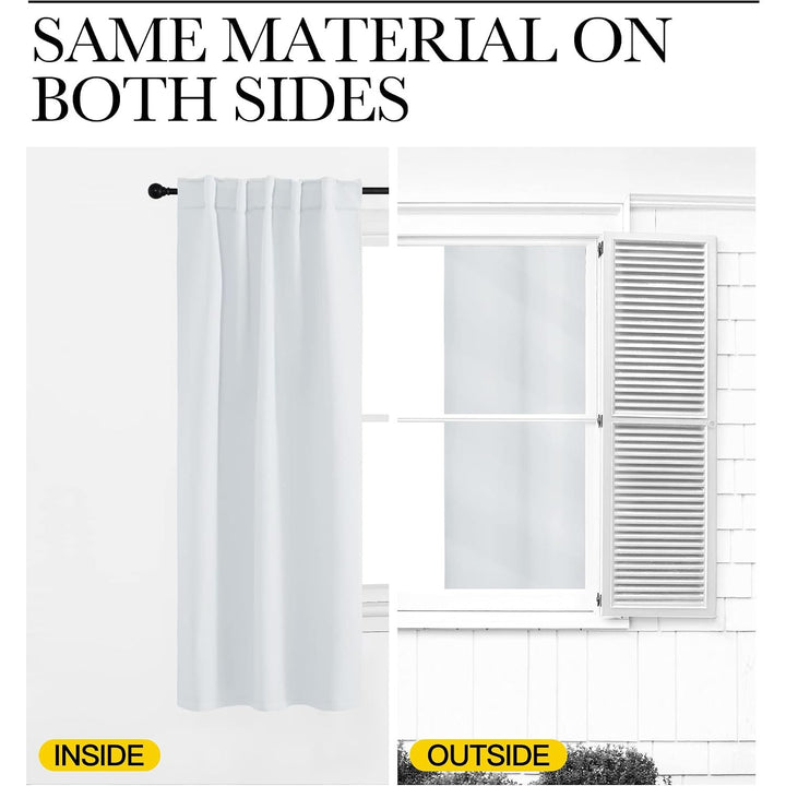 Greyish White Room-Darkening Curtains, 52 x 72 in, Set of 2 - Just Closeouts Canada Inc.