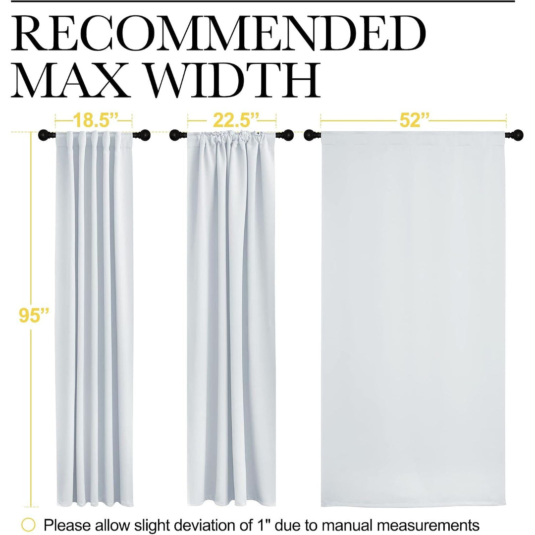 Greyish White Room-Darkening Curtains, 52 x 95 in, 2 Panels - Just Closeouts Canada Inc.