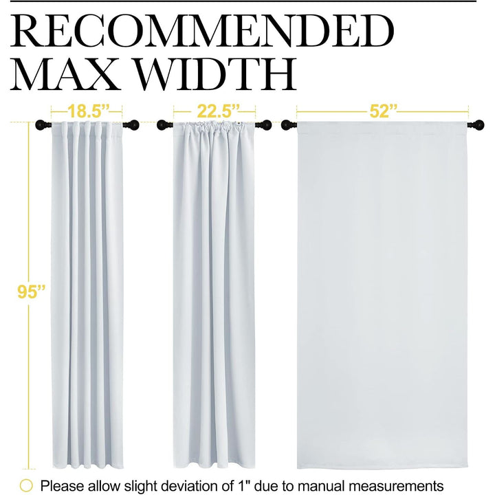Greyish White Room-Darkening Curtains, 52 x 95 in, 2 Panels - Just Closeouts Canada Inc.