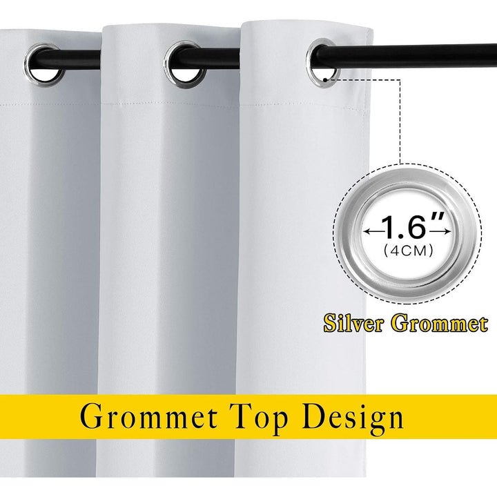 Greyish White Room Darkening Curtains – 66 x 54 in, 2 Panels - Just Closeouts Canada Inc.