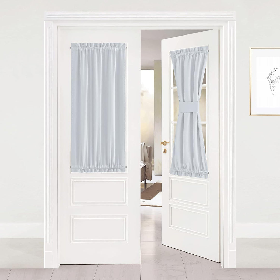 Greyish White Room Darkening Door Curtain – 25 x 40 in, 1 Panel - Just Closeouts Canada Inc.
