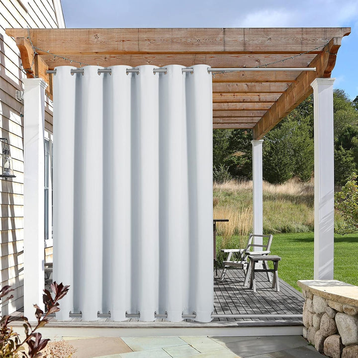 Greyish White Waterproof Outdoor Curtain, 84 x 95 in, 1 Panel - Just Closeouts Canada Inc.