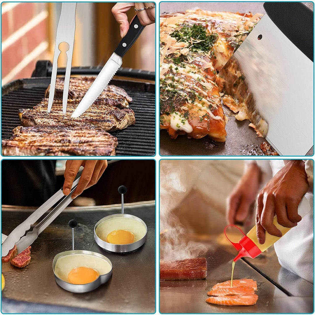 Griddle Accessories Set of 26, Heavy Duty Smash Burger Press Tools with Metal Griddle Spatula, Melting Dome for Cast Iron Flat Top Grill, Backyard BBQ - Just Closeouts Canada Inc.