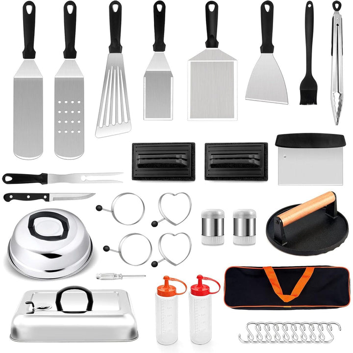 Griddle Accessories Set of 26, Heavy Duty Smash Burger Press Tools with Metal Griddle Spatula, Melting Dome for Cast Iron Flat Top Grill, Backyard BBQ - Just Closeouts Canada Inc.