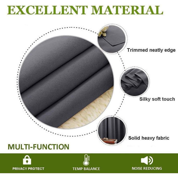 Grommet Blackout Curtains, Grey, 70 x 84 in, 2 Panels - Just Closeouts Canada Inc.