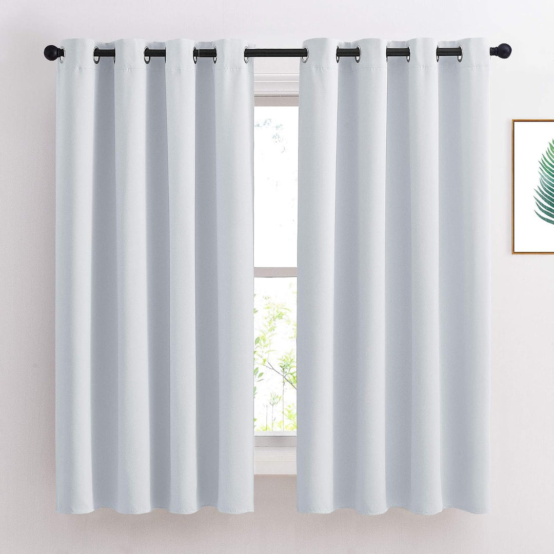 Grommet Blackout Curtains, Greyish White, 52 x 63 in, 2 Panels - Just Closeouts Canada Inc.