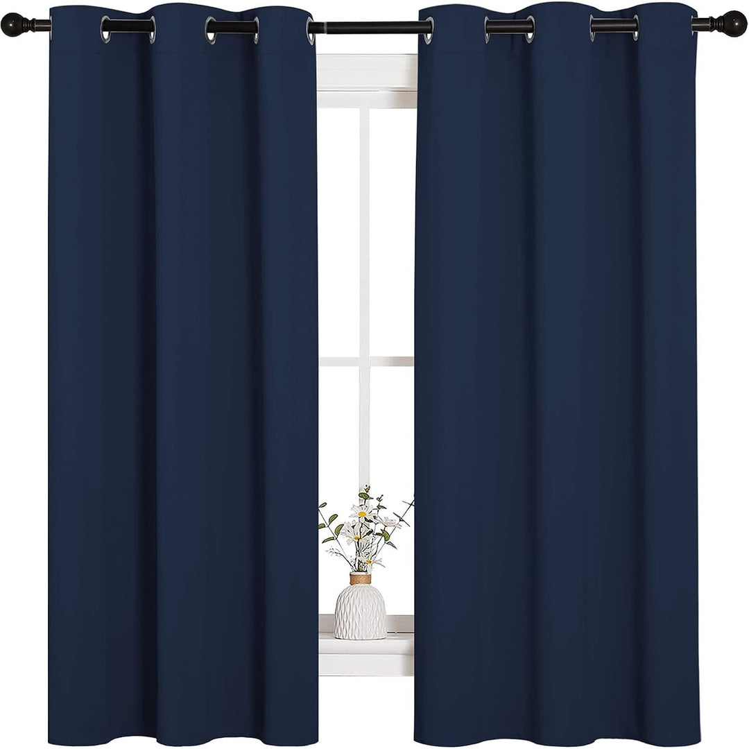 Grommet Blackout Curtains, Navy Blue, 42 x 63 in, 2 Panels - Just Closeouts Canada Inc.