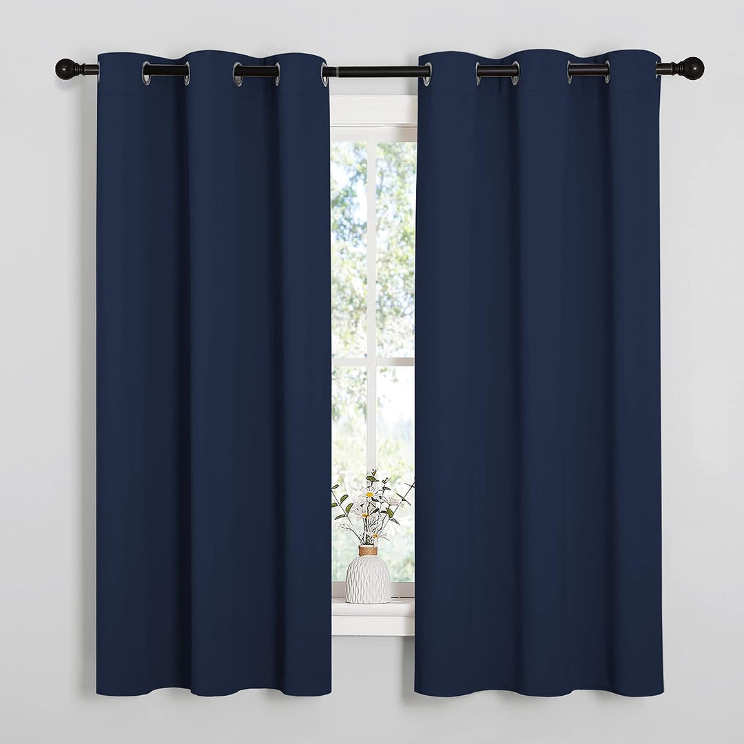Grommet Blackout Curtains, Navy Blue, 42 x 63 in, 2 Panels - Just Closeouts Canada Inc.