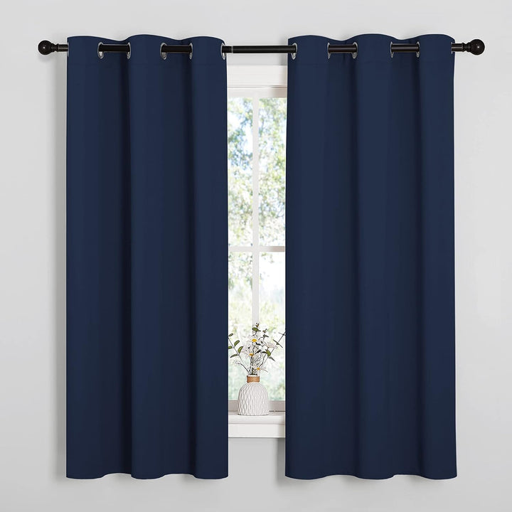 Grommet Blackout Curtains, Navy Blue, 42 x 63 in, 2 Panels - Just Closeouts Canada Inc.