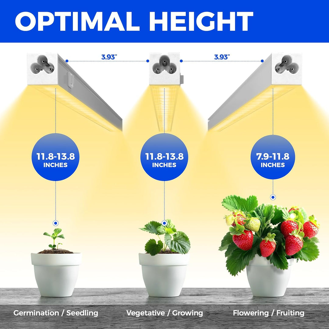 Grow Lights for Indoor Plants, Full Spectrum Sunlight, 1ft Plant Growing Lamp, LED Grow Light Bulbs, T5 Grow Light Strip, Yellow, 4 - Pack - Just Closeouts Canada Inc.X004ADVACV,X002YKPG13