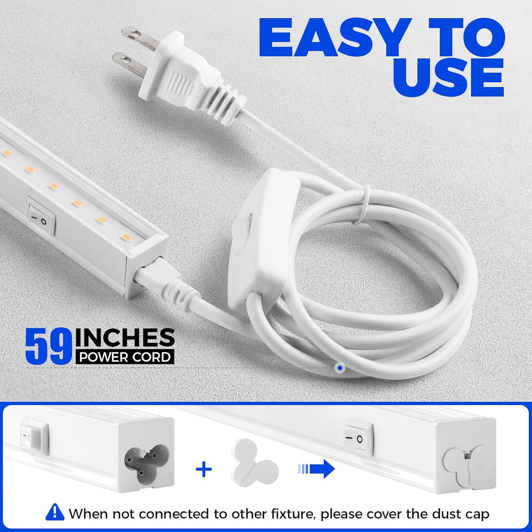 Grow Lights for Indoor Plants, Full Spectrum Sunlight, 1ft Plant Growing Lamp, LED Grow Light Bulbs, T5 Grow Light Strip, Yellow, 4 - Pack - Just Closeouts Canada Inc.X004ADVACV,X002YKPG13