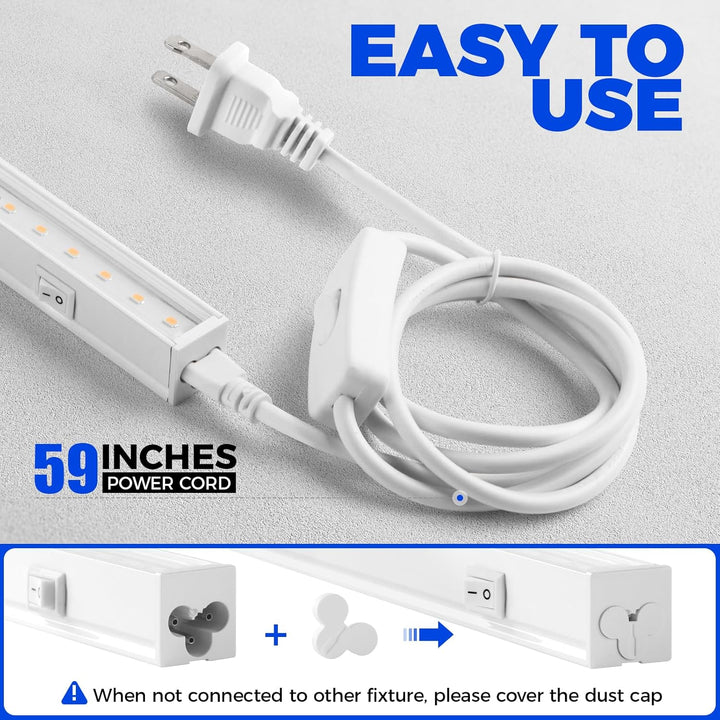 Grow Lights for Indoor Plants, Full Spectrum Sunlight, 1ft Plant Growing Lamp, LED Grow Light Bulbs, T5 Grow Light Strip, Yellow, 4 - Pack - Just Closeouts Canada Inc.X004ADVACV,X002YKPG13